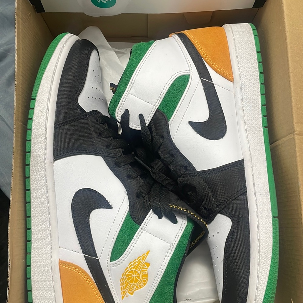 Black green yellow Nike Jordan